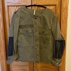 Free People Khaki Denim Jacket